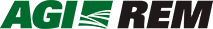 The AGI REM logo, with green and black lettering and a green square graphic in between the words.