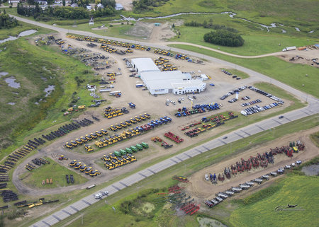 Aerial view of the Novlan Bros dealership