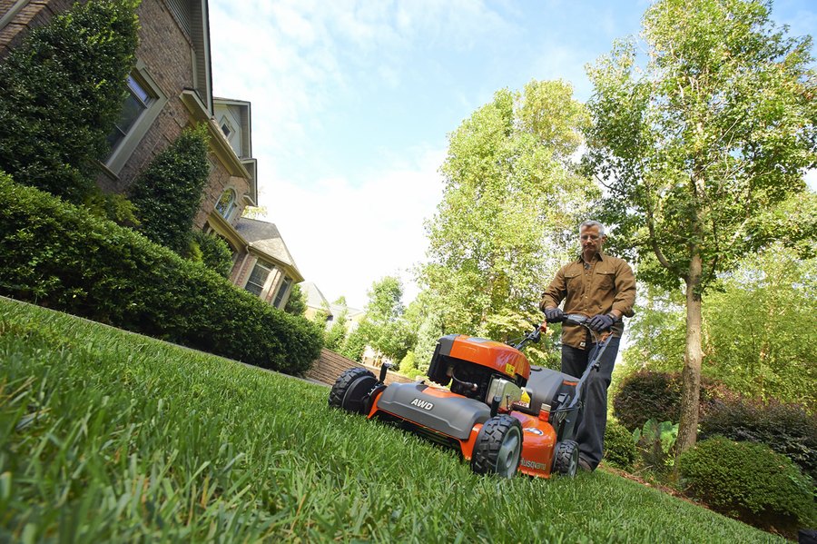 Lawn and garden equipment on a rural property